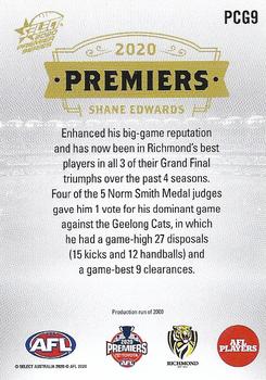2020 Select Premiers Richmond Tigers #PCG9 Shane Edwards Back